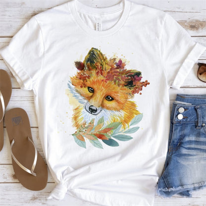 Artsy Tees & Watercolor Nature Animals & Flowers Short Sleeve T-shirts