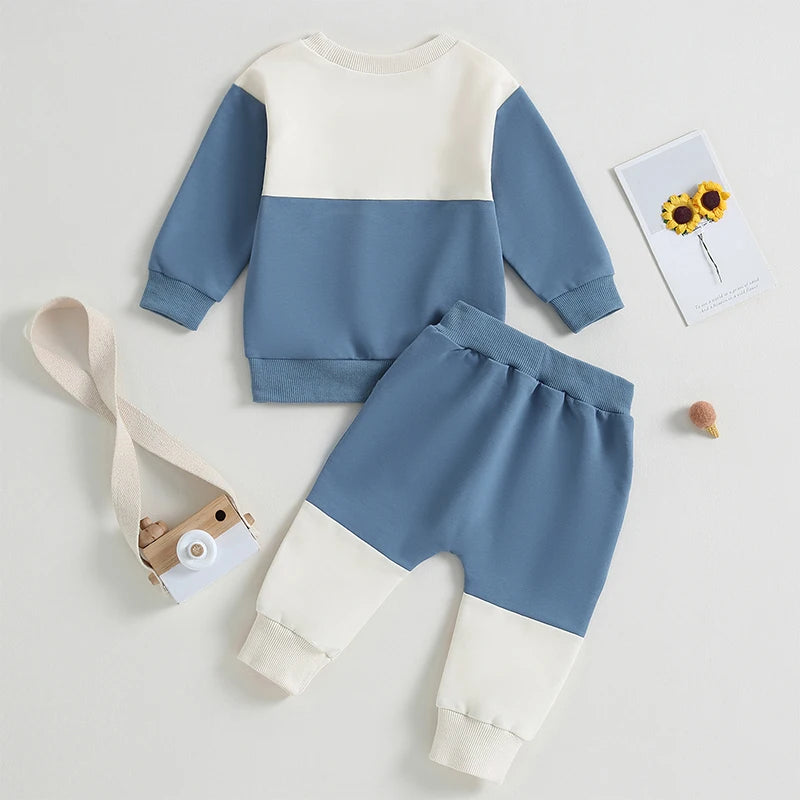 2-Piece Fall Outfits! Boy’s Long Sleeve Sweatshirt & Pants Sets