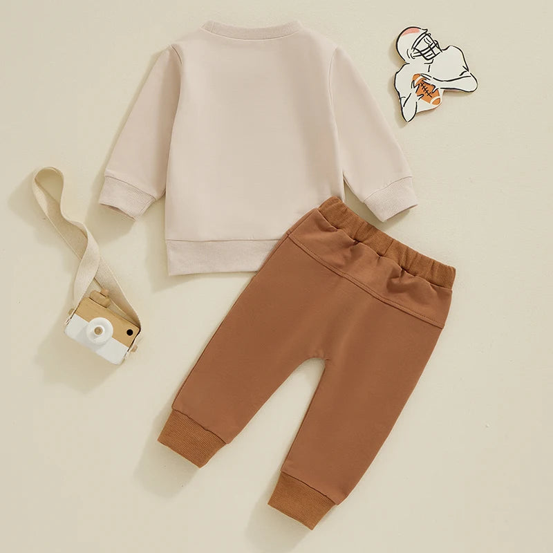 2-Piece Fall Outfits! Boy’s Long Sleeve Sweatshirt & Pants Sets