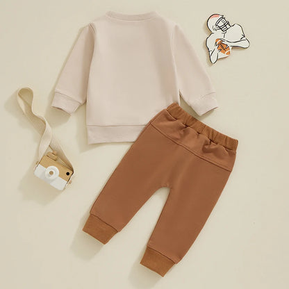 2-Piece Fall Outfits! Boy’s Long Sleeve Sweatshirt & Pants Sets