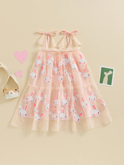 Girl's Tulle Sequin Easter Bunny Dresses