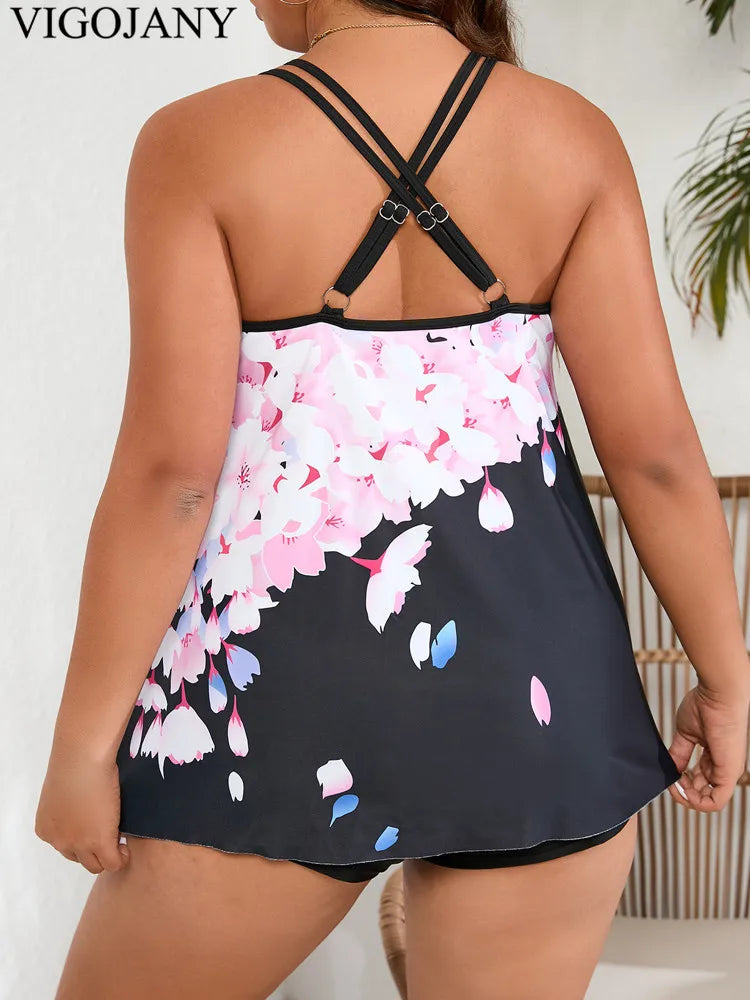 2 Piece PLUS Tankini Swimsuit