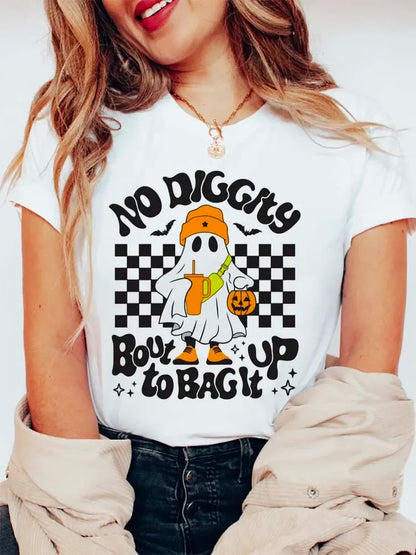 Halloween Tees! Womens No Diggity Ghost Graphic T-Shirts