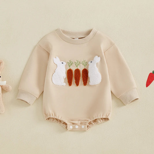 Boy's & Girl's Embroidered Easter Bunny Onesies