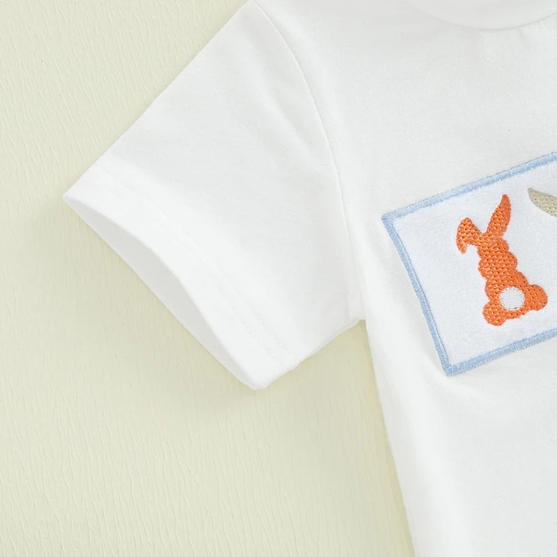 Boy's 2-Piece Embroidered "Mama's Boy" & Easter Bunny T-Shirt & Shorts Sets