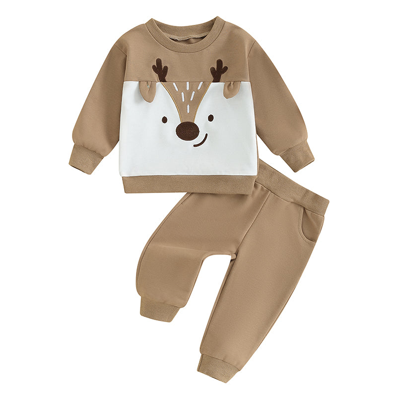 2-Piece Christmas Outfits! Boy’s Long Sleeve Sweatshirt & Pants Sets