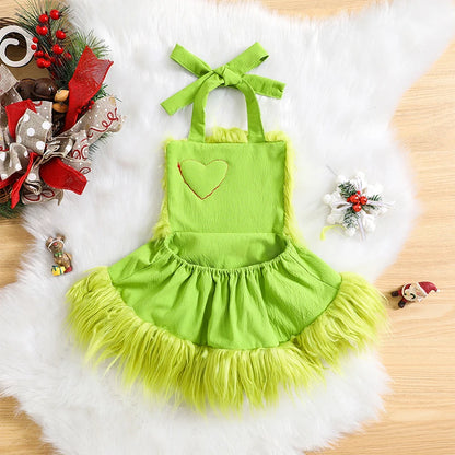 Girl's Fuzzy Christmas Rompers