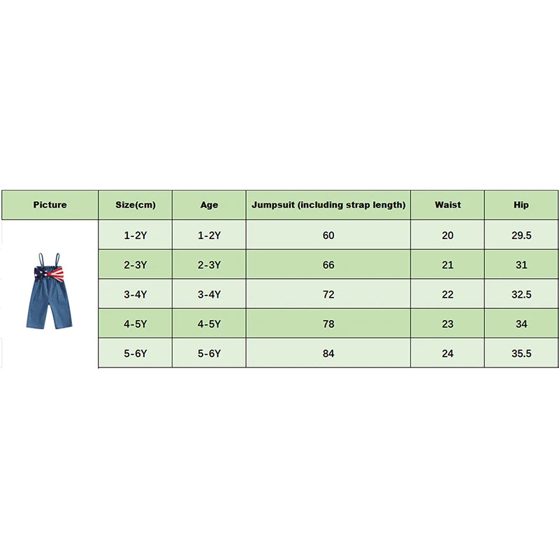 Girl's 4th of July Overall Jumpsuits