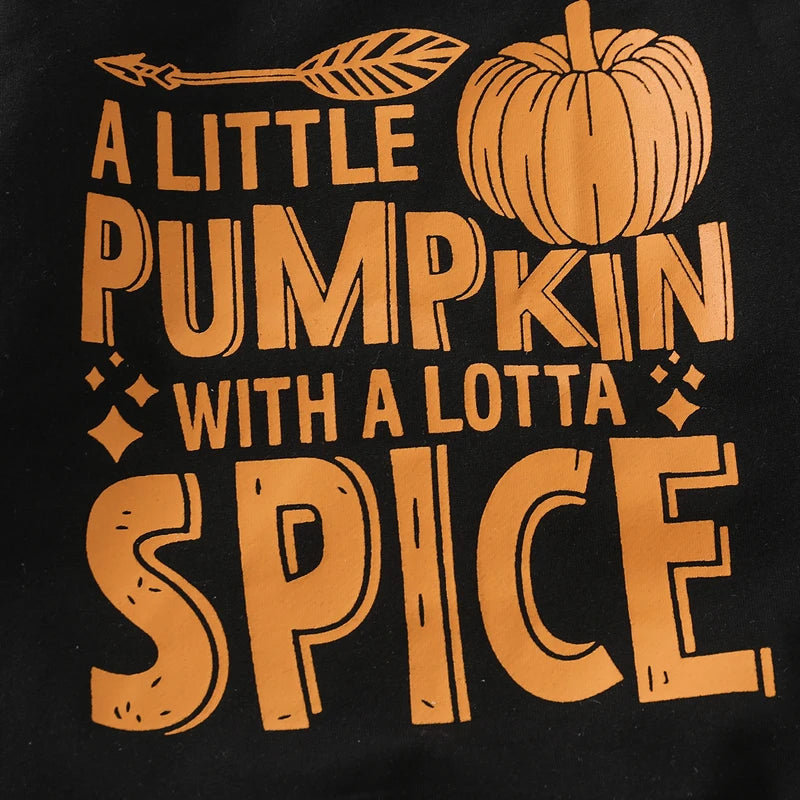 2-piece Halloween Sets! Boy's *A Little Pumpkin With A Lotta Spice* Sweatshirt & Sweatpants