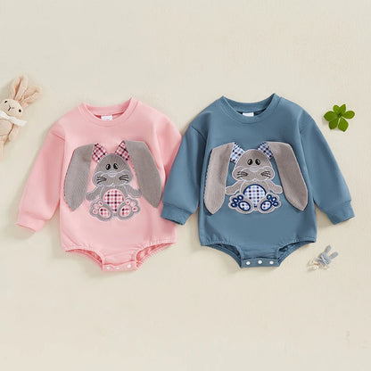 Girl's & Boy's Embroidered Easter Bunny Onesie Sweatshirts