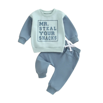 2-Piece Fall Outfits! Boy’s Long Sleeve Sweatshirt & Pants Sets