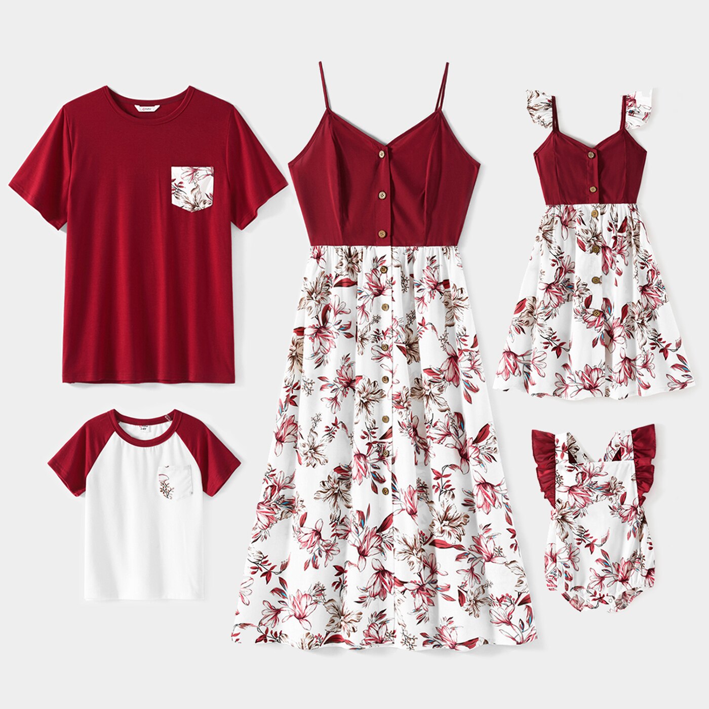 Family Matching! T-shirts & Floral Cami Dresses
