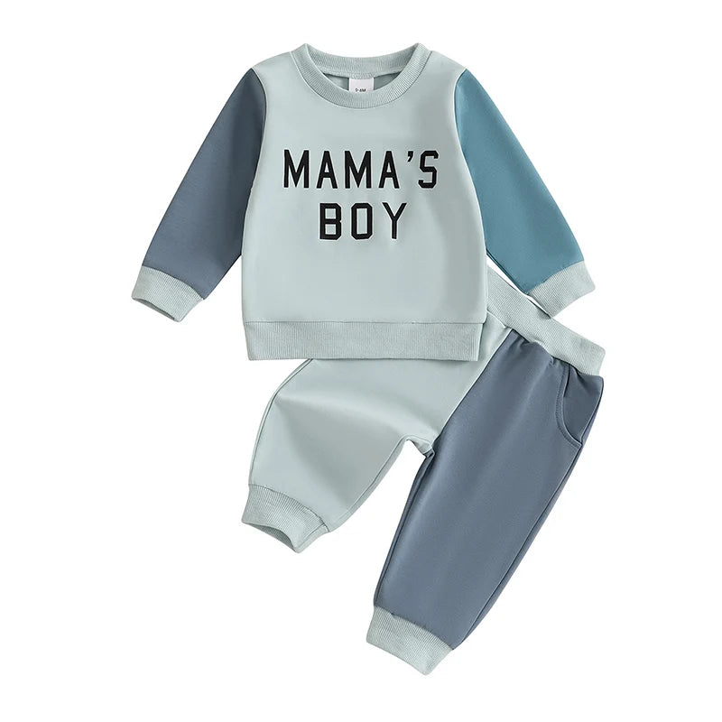 2-Piece Fall Outfits! Boy’s Long Sleeve Sweatshirt & Pants Sets