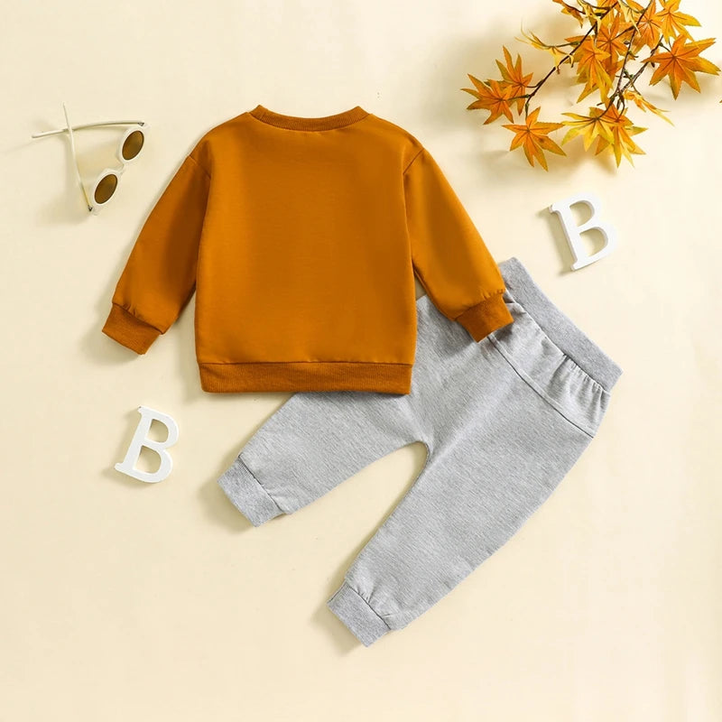 Boy's & Girl's 2-Piece "Pumpkin Pie" Sweatshirts & Pants Sets