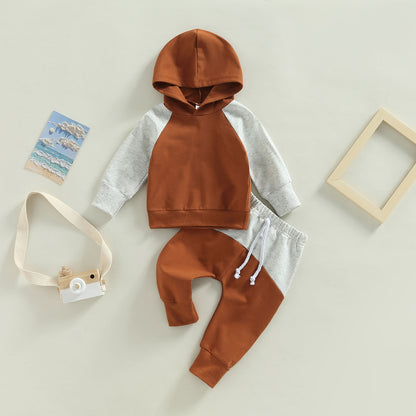 2-Piece Fall Outfits! Boy’s Long Sleeve Hooded Sweatshirts & Pants Sets