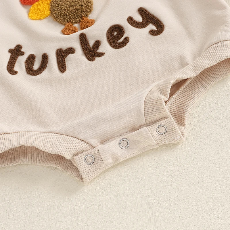 Girl's & Boy's Embroidered Thanksgiving *Little Turkey* Sweatshirt Onesies