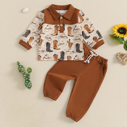 2-piece Fall Sets! Cowboy's Western Style Sweatshirts & Sweatpants