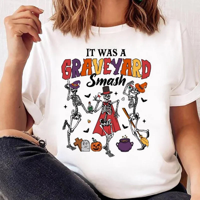 Halloween Tees! It Was A Graveyard Smash Skeleton T-Shirts