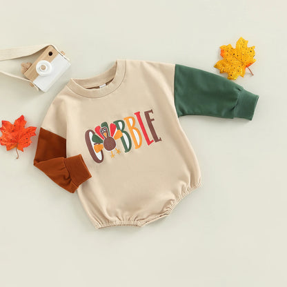 Girl's & Boy's Thanksgiving *Gobble* Long Sleeve Onesies