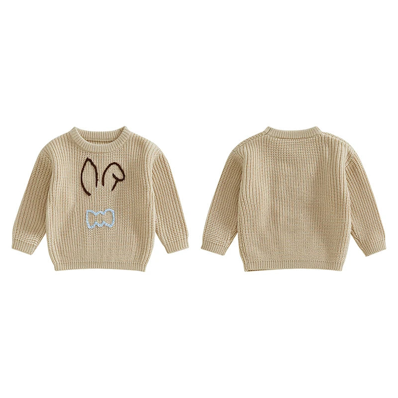 Boy's & Girl's Embroidered Knit Easter Bunny Sweaters