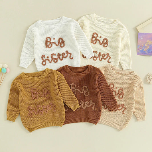 Girl's "Big Sister" Family Matching Sibling Sweaters