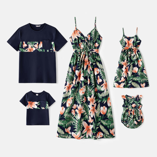 Family Matching! T-shirts & Belted Floral Cami Dresses