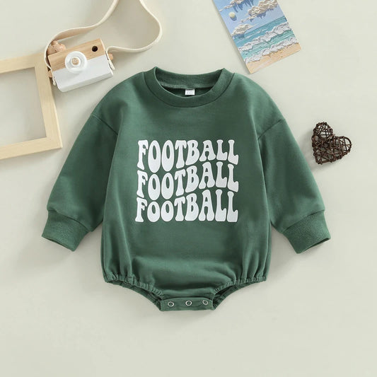 Boy's & Girl's Football Sweatshirt Rompers "Game Day"