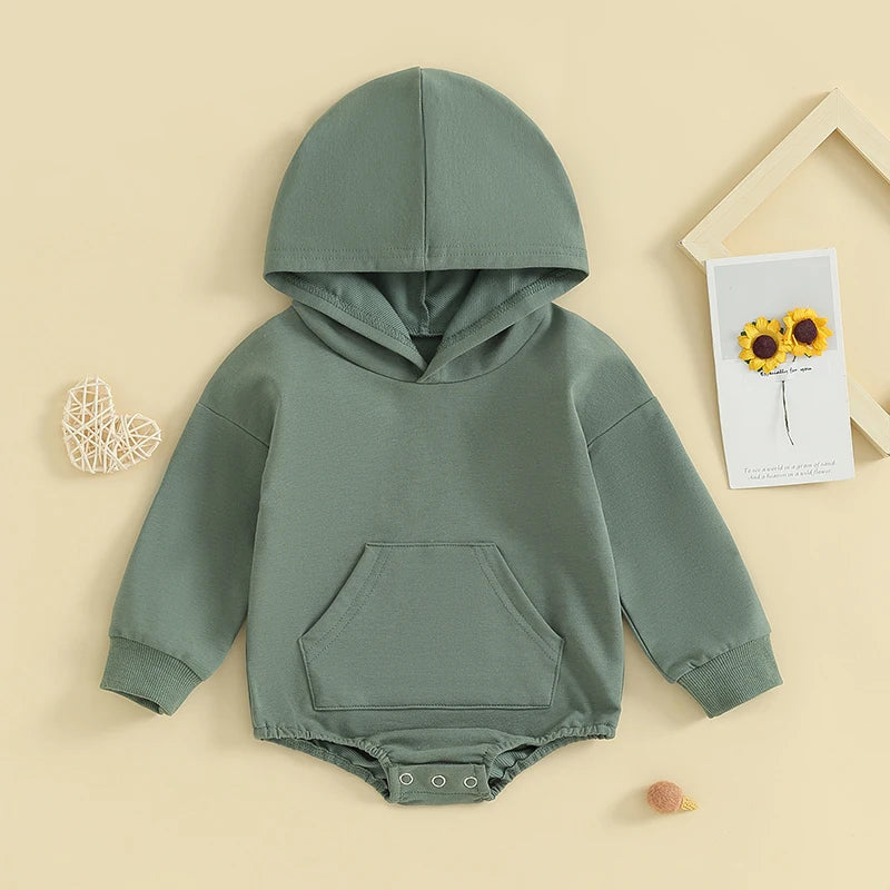 Boy's & Girl's Long Sleeve Hooded Sweatshirt Rompers