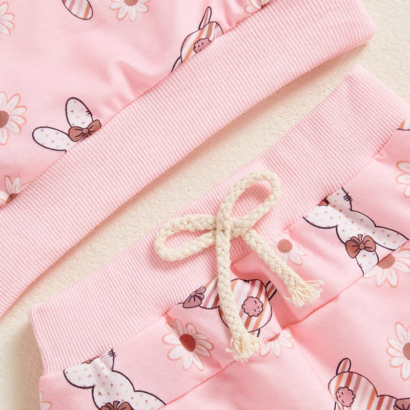 Girl's Easter Rabbit Sweatshirts Pants