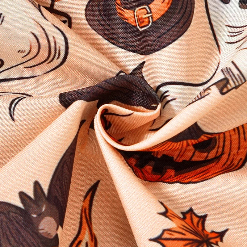 Ghost Pumpkin Halloween Onesies! Boy's Short Sleeve Button-Up with Bow-Tie Collar