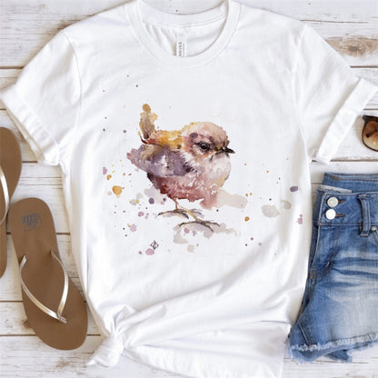 Artsy Tees & Watercolor Birds & Flowers Short Sleeve T-shirts