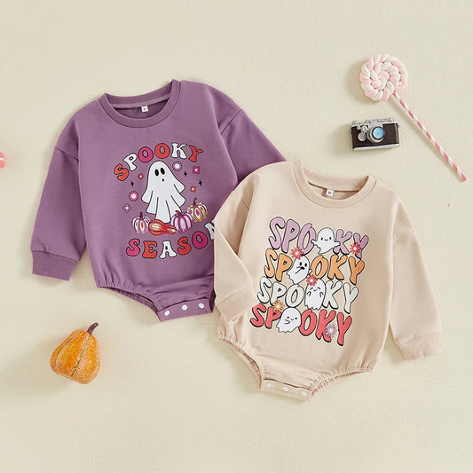 Halloween Onesies! Girl’s Long Sleeve Ghost Onesies