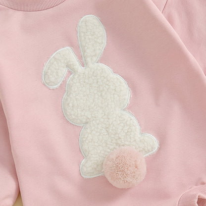 Girl's & Boy's Embroidered Easter Bunny Romper Sweatshirts