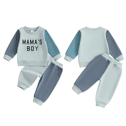 2-Piece Fall Outfits! Boy’s Long Sleeve Sweatshirt & Pants Sets