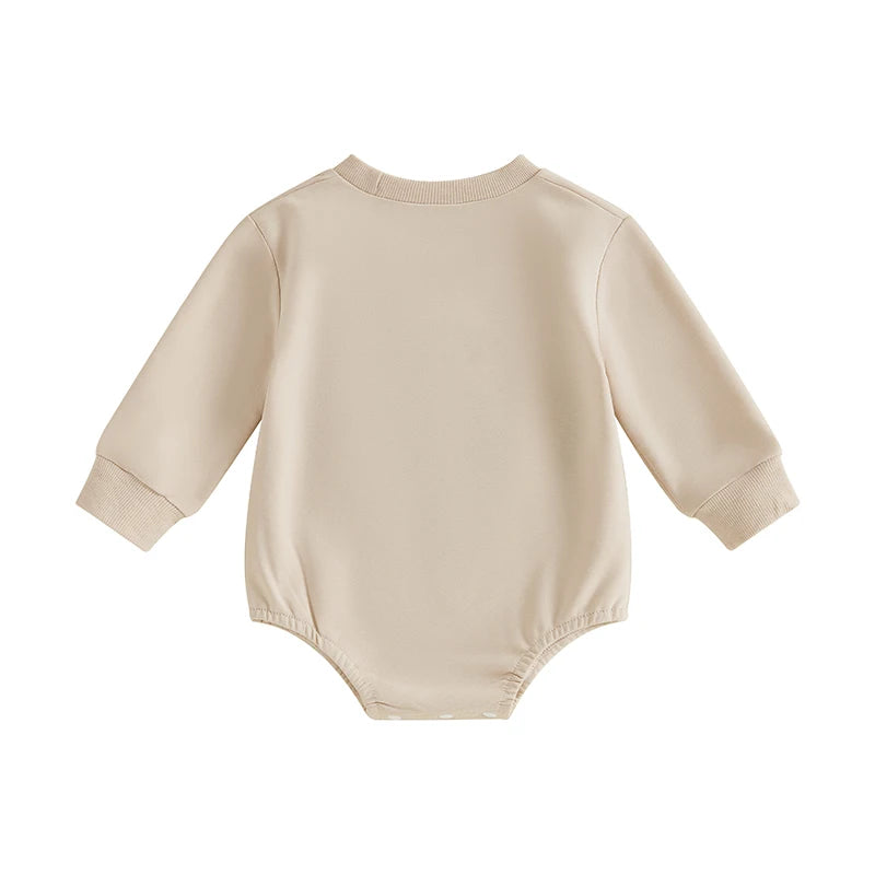 Boy's Football Embroidered Sweatshirt Rompers