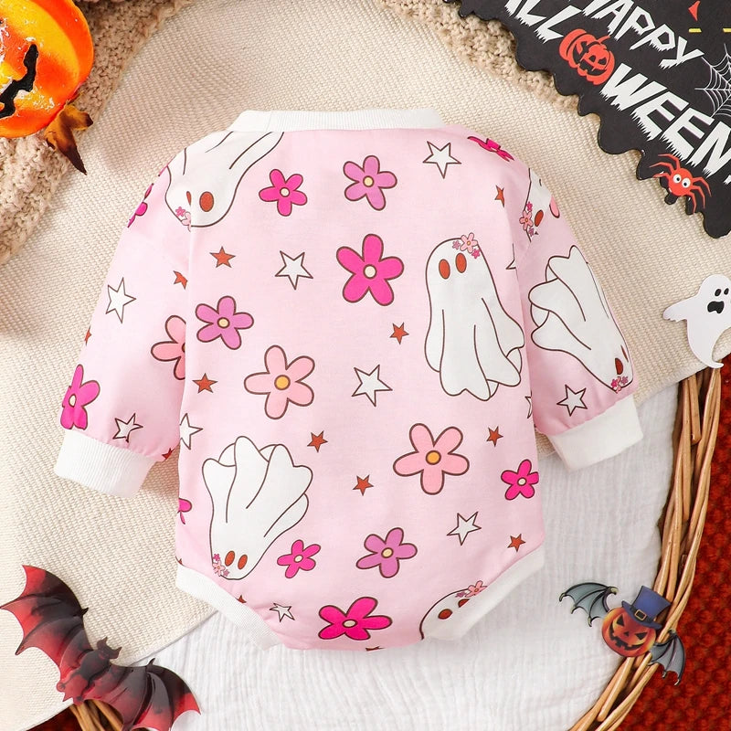 Girl's & Boy's Halloween Groovy Ghost or Pumpkin Onesies