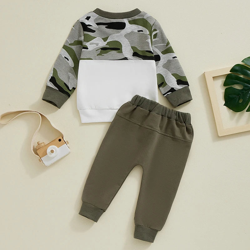 2-Piece Fall Outfits! Boy’s Long Sleeve Sweatshirt & Pants Sets