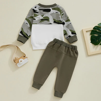 2-Piece Fall Outfits! Boy’s Long Sleeve Sweatshirt & Pants Sets