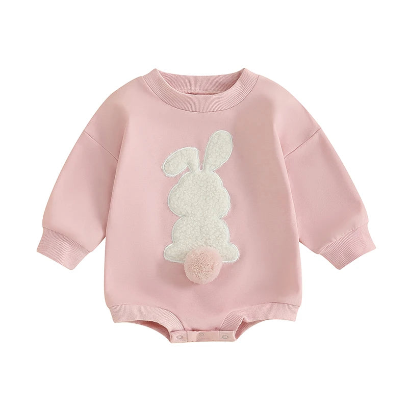 Boy's & Girl's Embroidered Easter Bunny Sweatshirt Onesies