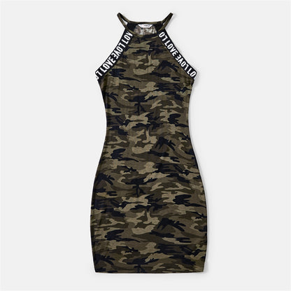 Family Matching! Camo "LOVE" Halter Dresses, T-shirts, and Rompers