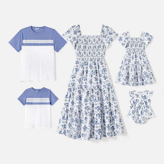 Family Matching! Tiered Floral Dresses, Rompers, & T-shirts