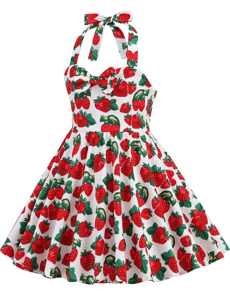Mommy & Me! Vintage Strawberry Halter Mini Dress