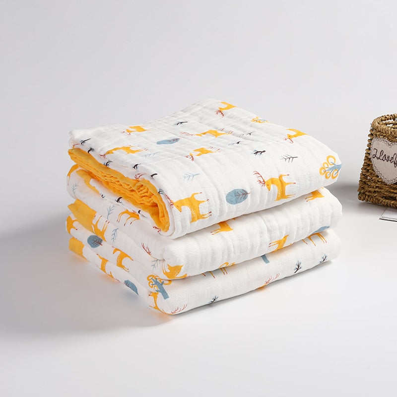 Blankets  6-layer Muslin Gauze Soft Absorbent Swaddle Blankets  for Beds Shower Wipes