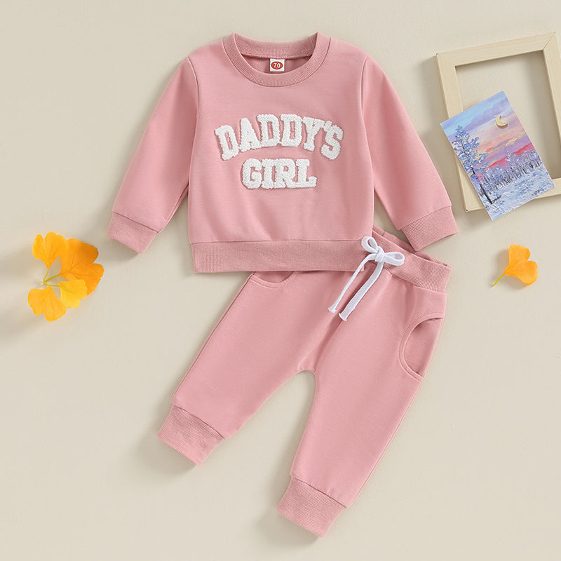 2-Piece Fall / Winter Outfits! Girl’s "Daddy's Girl" Sweatshirt & Pants Sets