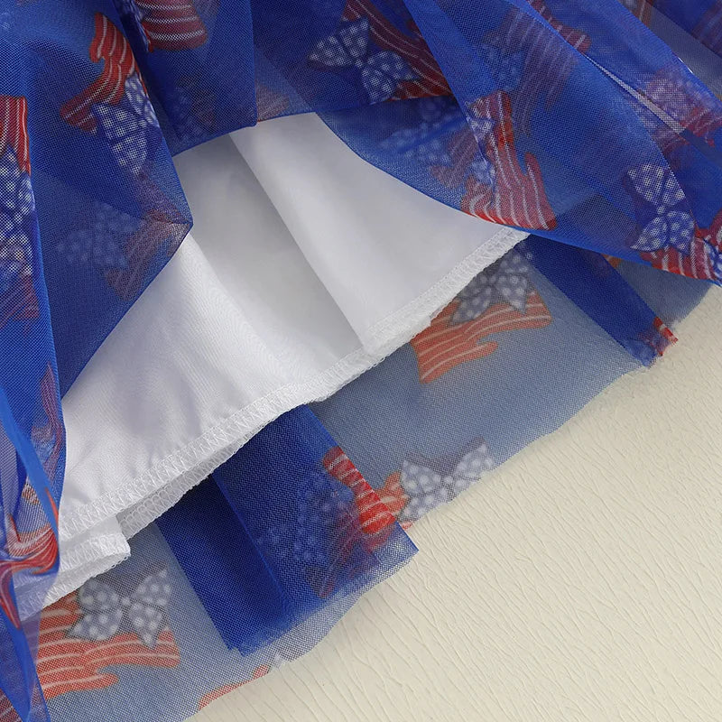 Girl's Tulle Red, White & Blue 4th of July Dresses