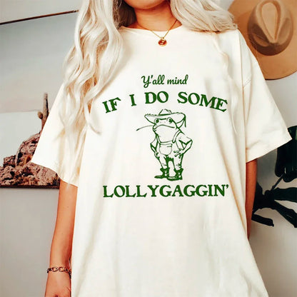 Funny Tees! Lollygaggin Cowboy Frog T-Shirts