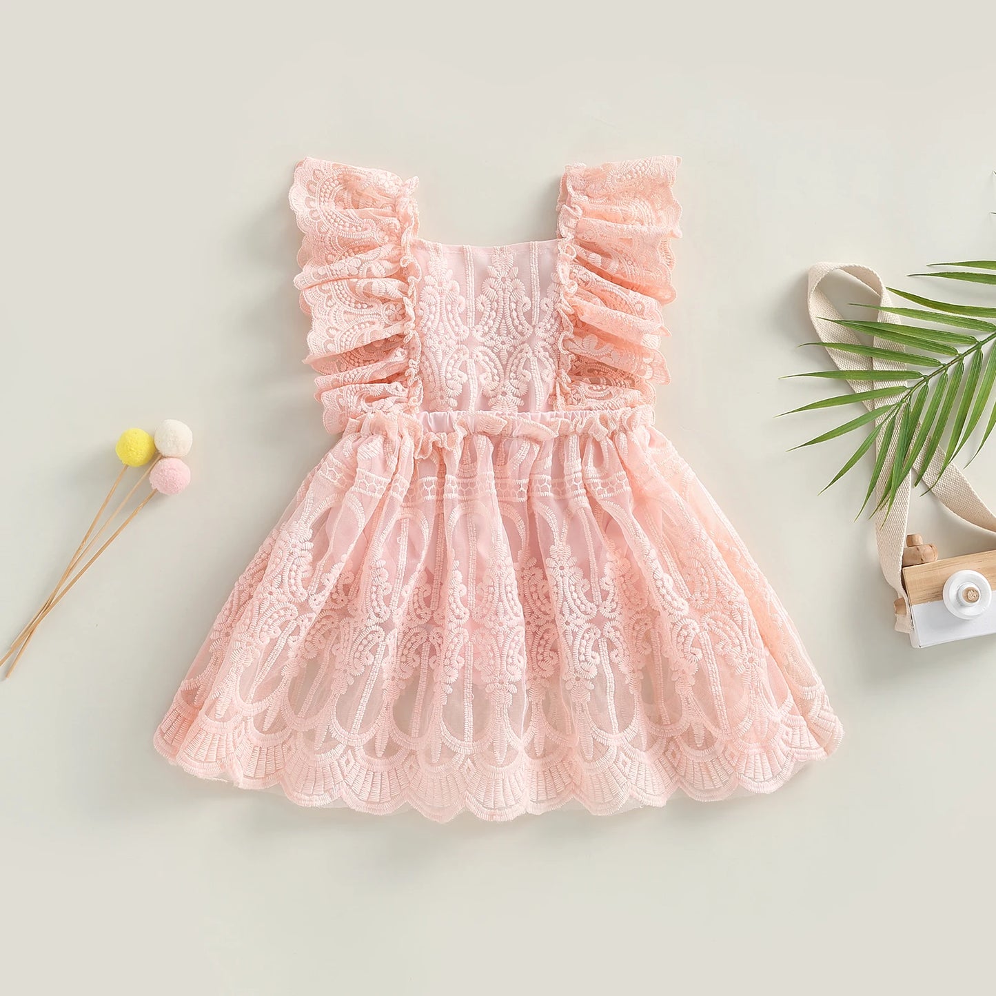 Girl's Sleeveless Ruffled Tulle Easter Dresses