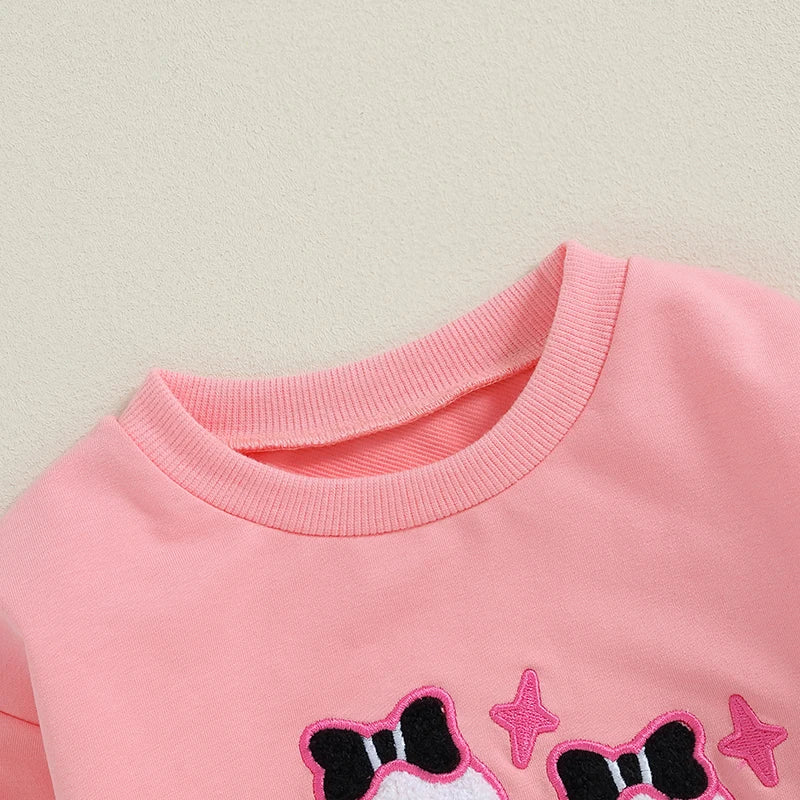 Halloween Outfits! Girl's Embroidered "Boo" Ghost Sweatshirts