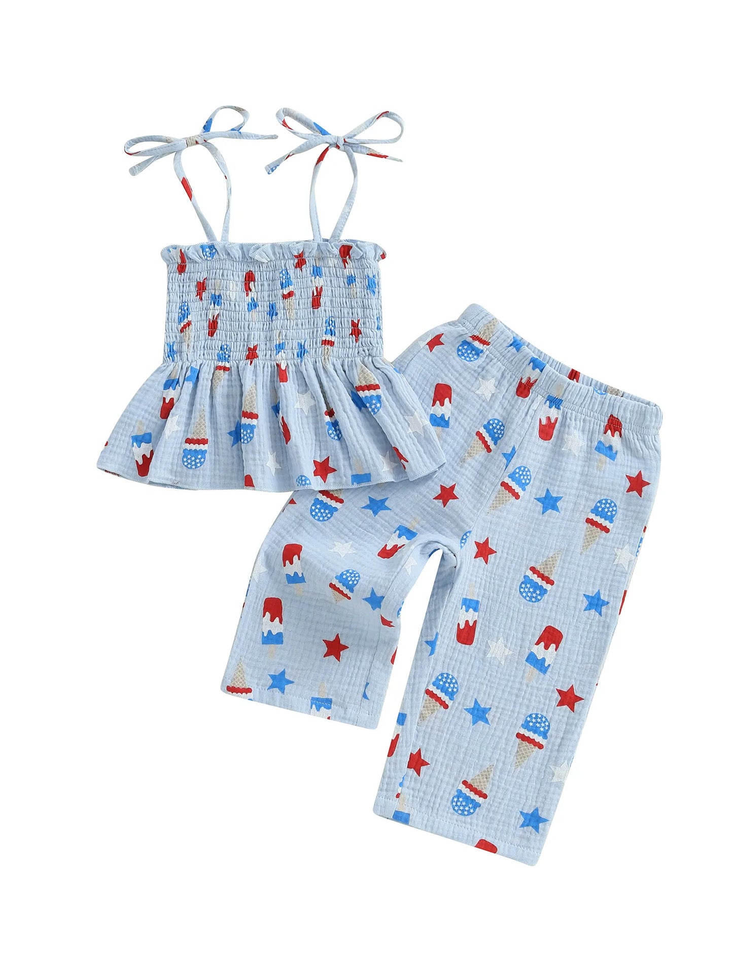 Girl's 2-Piece 4th of July Cami & Pants Sets