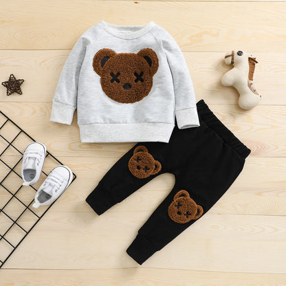 2-Piece Fall Outfits! Boy’s Long Sleeve Sweatshirt & Pants Sets